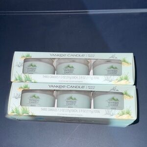 2 NEW Yankee Candle Beach Walk Trio Set mini jars 1.3oz each